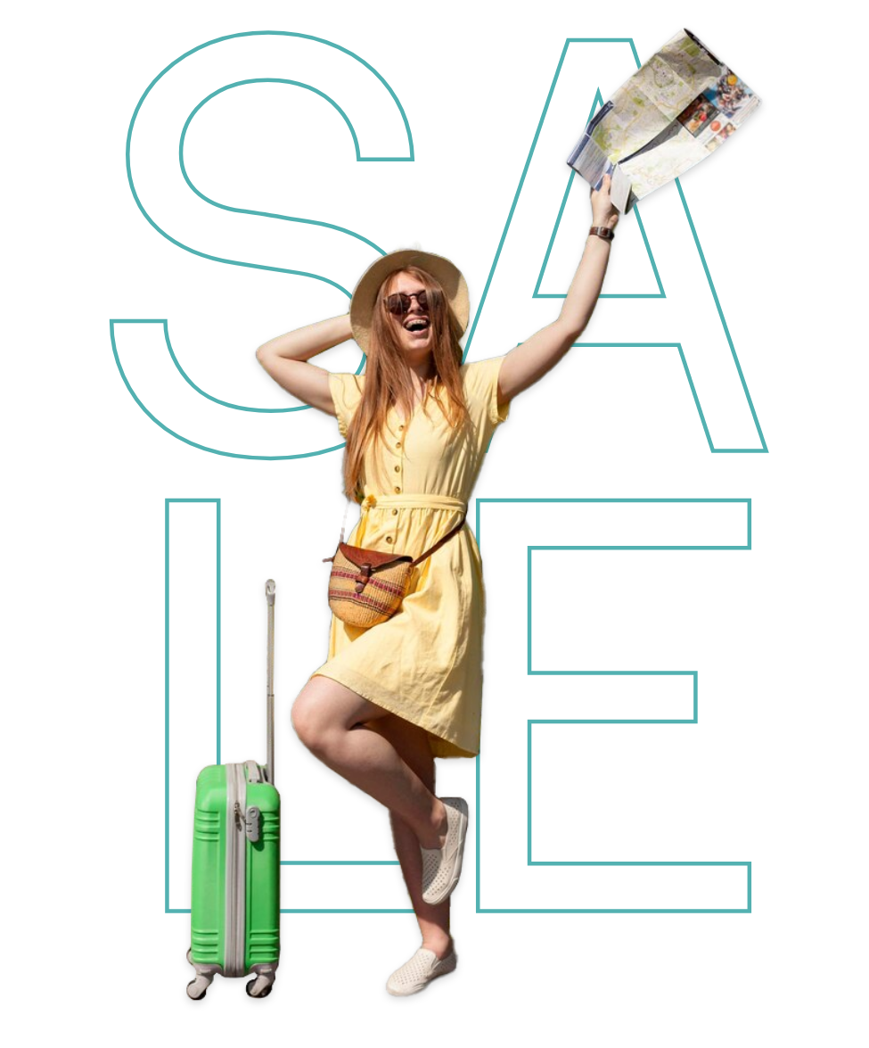 a woman with a suitcase holding a map