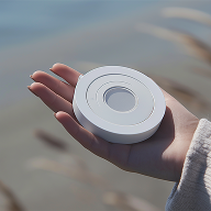 a person holding a white box