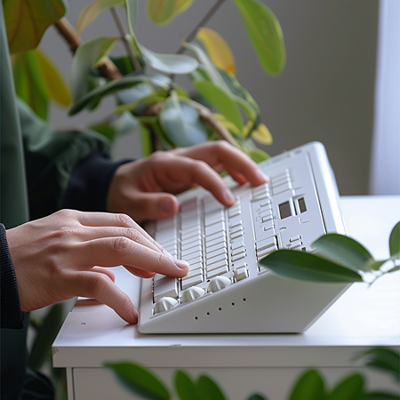 a person typing on a keyboard
