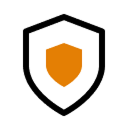 a black and orange shield