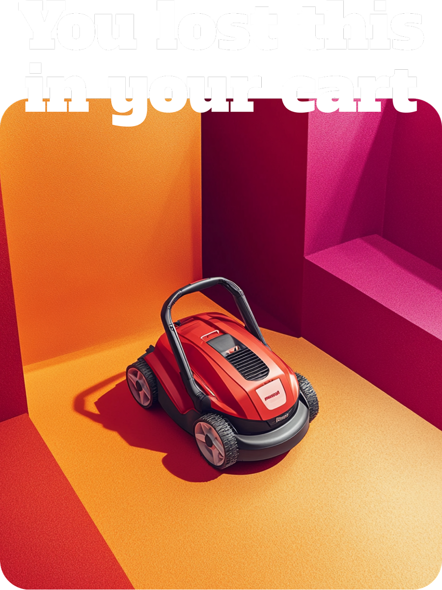 a red lawnmower in a corner of a room