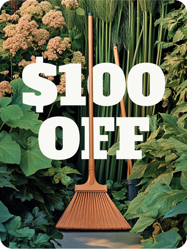 a broom in a garden
