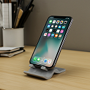 a cell phone on a stand