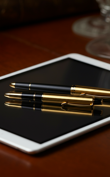 a pen on a notebook