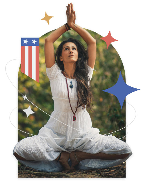 a woman in a white dress doing yoga