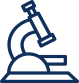 a blue outline of a microscope