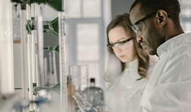 a man and woman in a lab