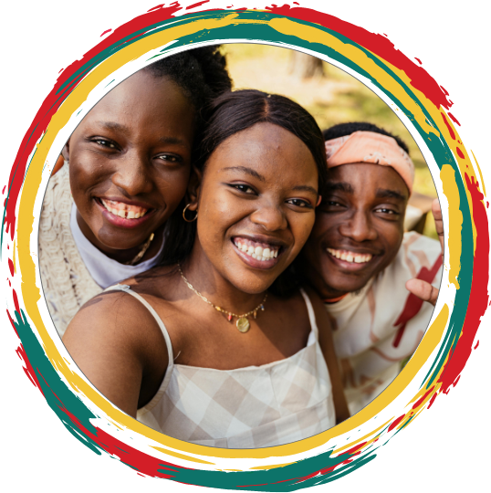 a group of people smiling for a selfie