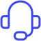 a blue headphones with a black background