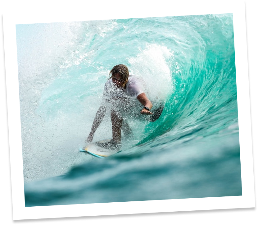 a person surfing in the ocean
