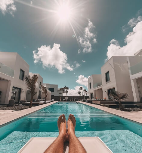 a person's legs in a pool