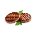 a pair of grilled burgers