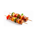 a group of grilled skewers