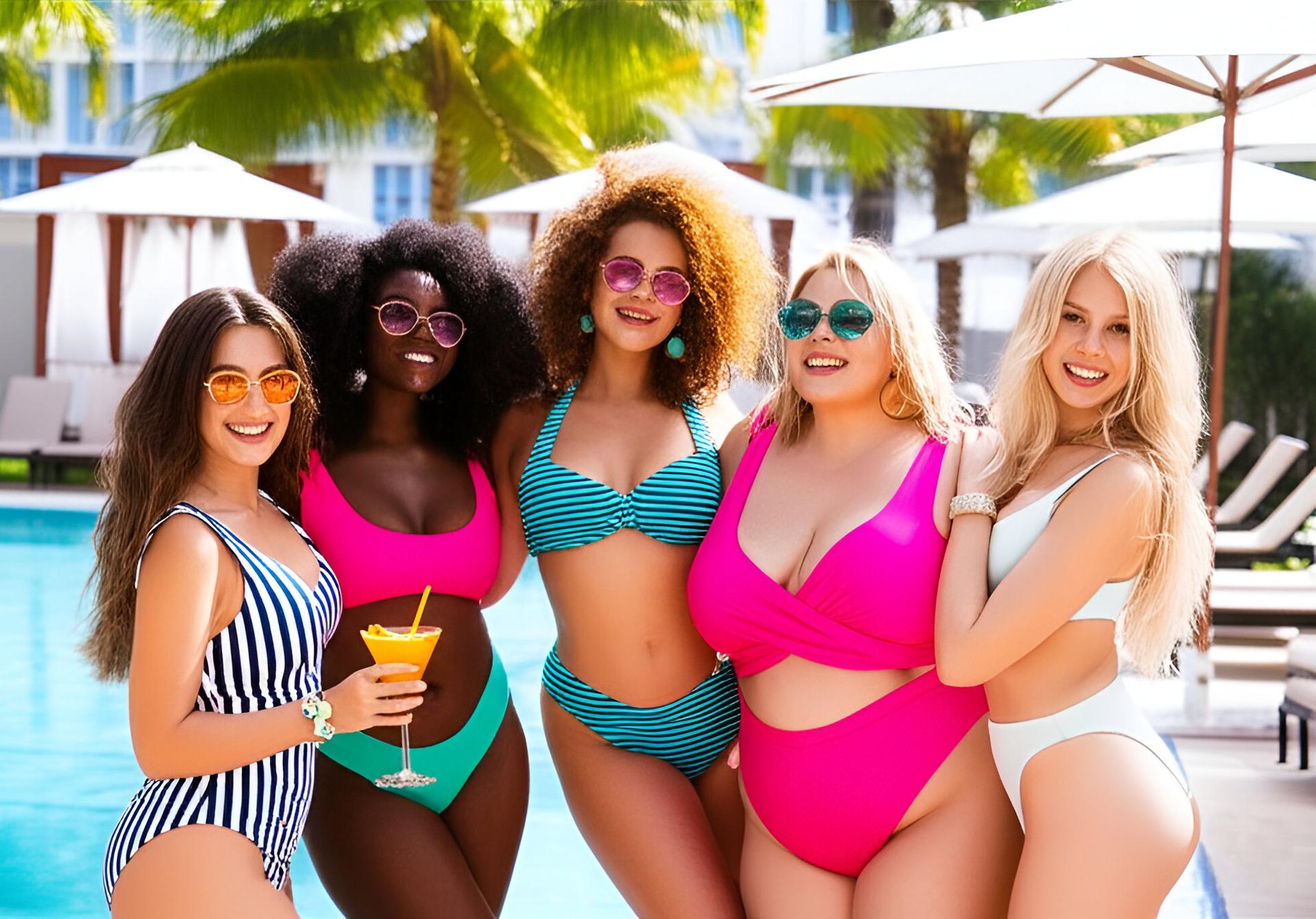 a group of women in garments posing for a picture