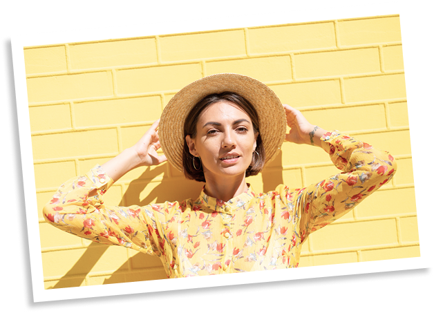 a woman wearing a hat