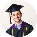 a man in a graduation gown