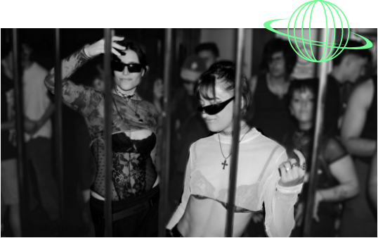 a group of women in a club dancing