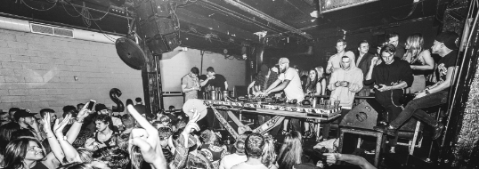 a group of people at a party