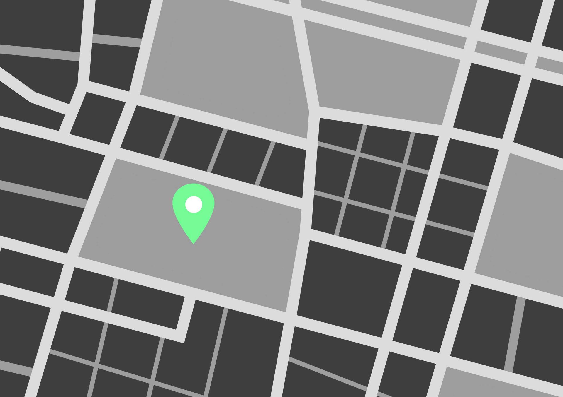 a map with a location pin