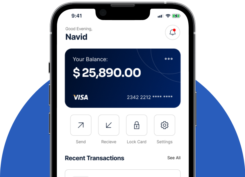 Bank App main screen